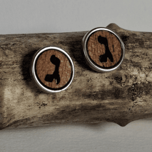 Bijoux - modèle - boucle d'oreille - bois - lettre hébraïque - Guimel