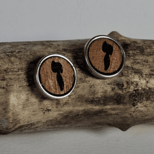 Bijoux - modèle - boucle d'oreille - bois - lettre hébraïque - Zain