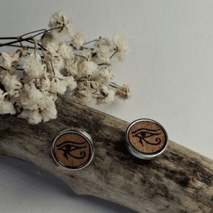Bijoux - modèle - boucle d'oreille - bois - égyptien - Oeil Horus