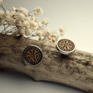 Bijoux - modèle - boucle d'oreille - bois - viking - Vegvisir