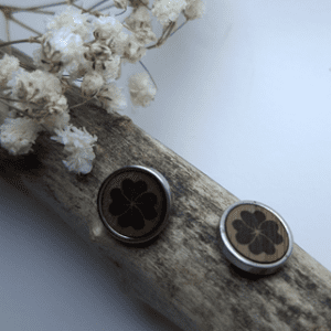 Puce bois & métal / Trèfle